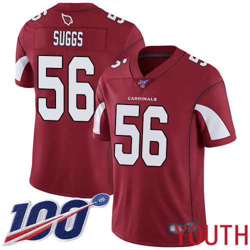 Arizona Cardinals Limited Red Youth Terrell Suggs Home Jersey NFL Football #56 100th Season Vapor Untouchable->arizona cardinals->NFL Jersey